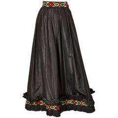 Vintage Yves Saint Ethnic Inspired Tafffeta Skirt