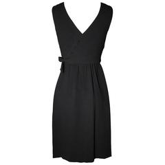 1960s Lanz Originals Bullocks of Wilshire Button Back Detail Little Black Dress 10