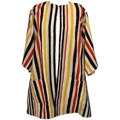 New Dolce & Gabbana 2013 Runway Yellow White Striped Robe Coat Swim Coverup 7