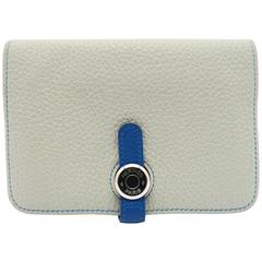 Hermes Dogon Aqua Bleu Izmir Blue Clemence Leather Wallet