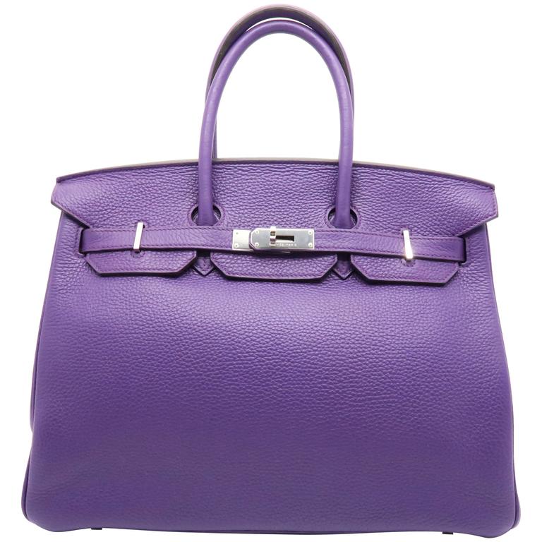 Hermes Birkin 35 Ultra Violet Togo Bag Gold Hardware