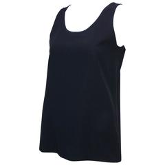 1980's Chanel Black Silk Shell Tank Top With Gold Buttons 6