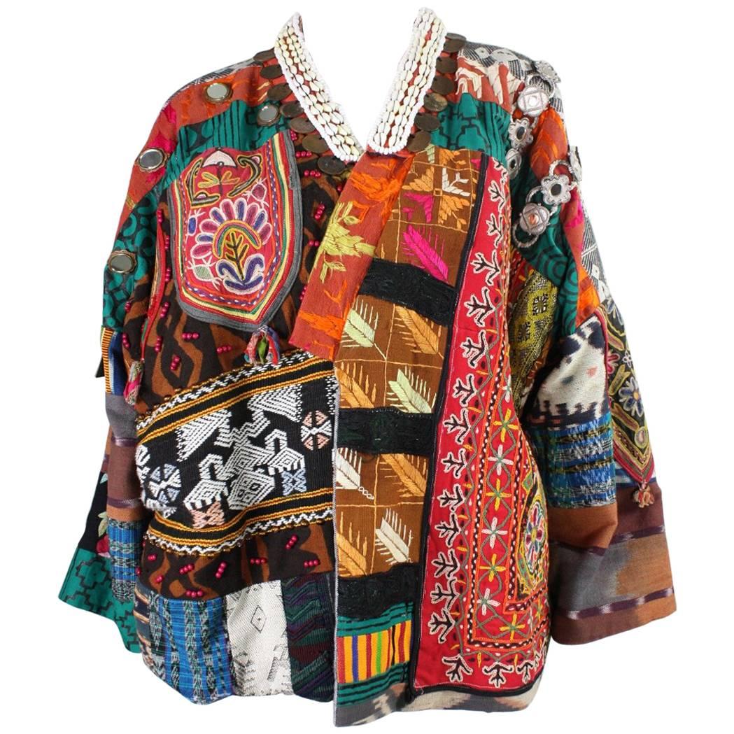 1980's Laise Adzer Patchwork Jacket For Sale