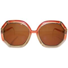 Pop Mod 1970's Ted Lapidus Orange & Gold Sunglasses 10