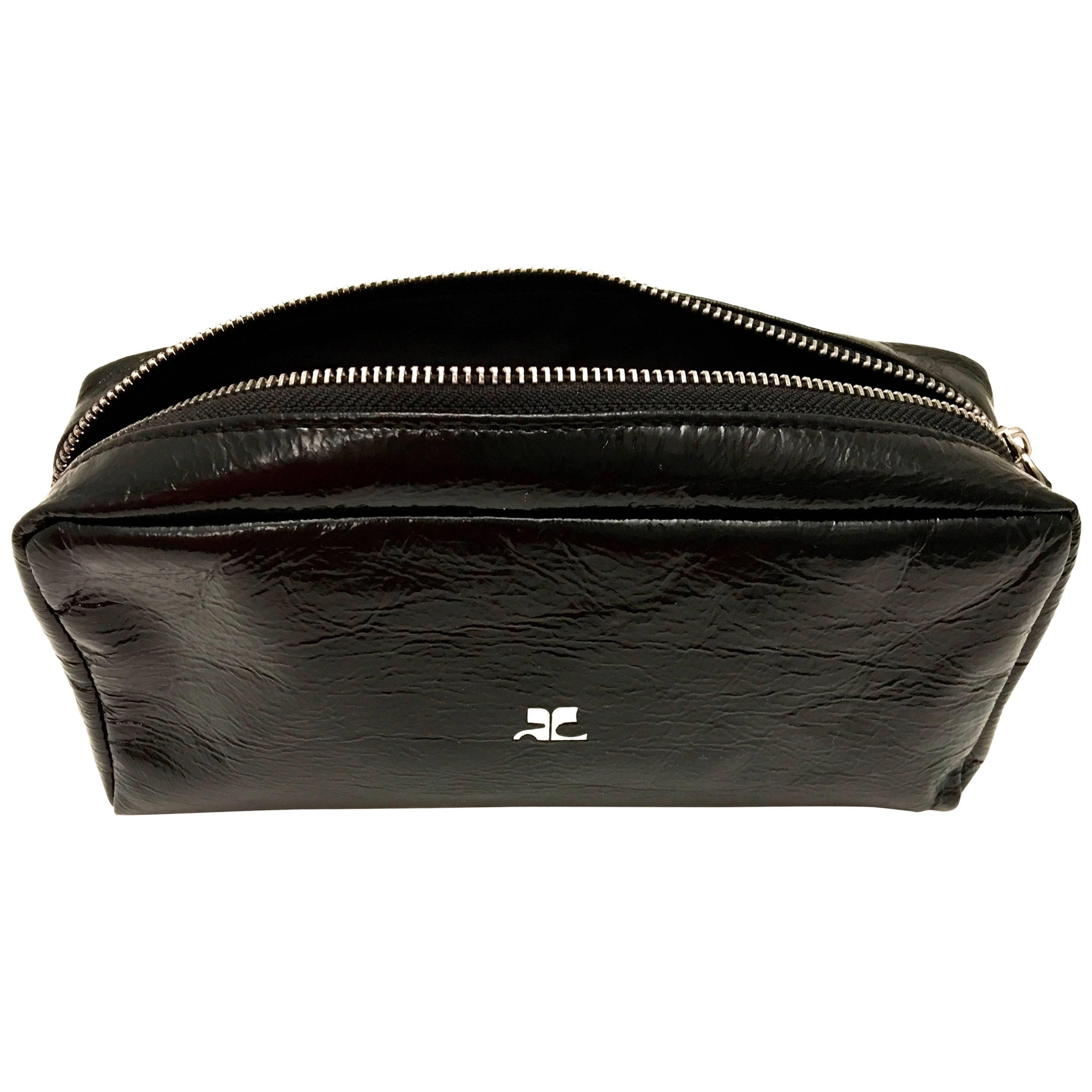 Courreges Bag - Black - Patent Leather - Makeup / Accessory - New For Sale