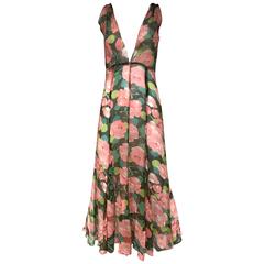1930s silk floral summer dress 10