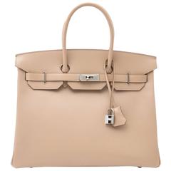 Brand new Hermès Birkin 35 Guilloche Tadelakt Argile 5