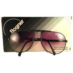 New Vintage Bogner By Eschenbach 7001 Large Black Matte Roger Moore Sunglasses 9