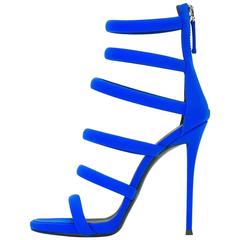 Giuseppe Zanotti New Blue Cut Out Strappy Evening Sandals Heels in Box