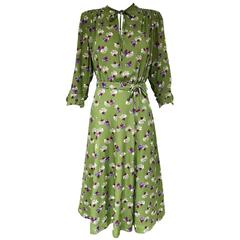 Vintage 1940s floral print rayon dress