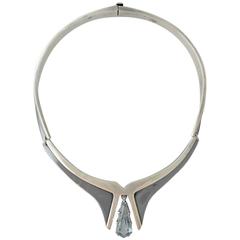 Sigi Pineda Sterling Silver & Aquamarine Choker Necklace