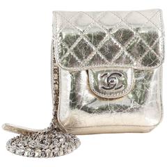  Chanel Wallet on Chain Flap Quilted Metallic Calfskin Mini