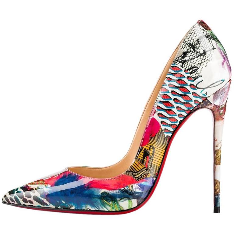 Christian Louboutin New MultiColor Patent Leather So Kate High Heels ...