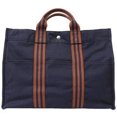 2000s  Hermès Blue Cotton Toto Bag