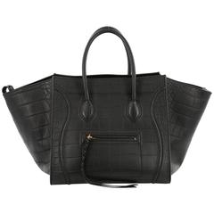 Celine Phantom Handbag Crocodile Embossed Leather Medium