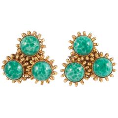 Art glass earrings, William de Lillo, 1960s