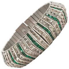 Vintage Art Deco wide paste bracelet, D.R.G.M, 1930s