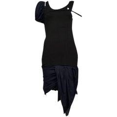 Helmut Lang Black & Navy Bubble Inset Dress 2004