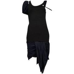Helmut Lang Black & Navy Bubble Inset Dress 2004 7