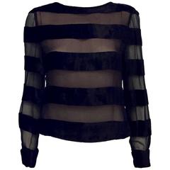 Gorgeous Giorgio Armani Top in Black Velour and Mesh 6