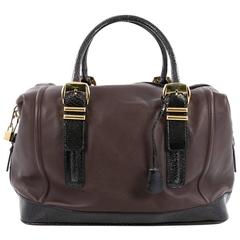 Versace Zip Satchel Leather with Embossed Patent Large 3