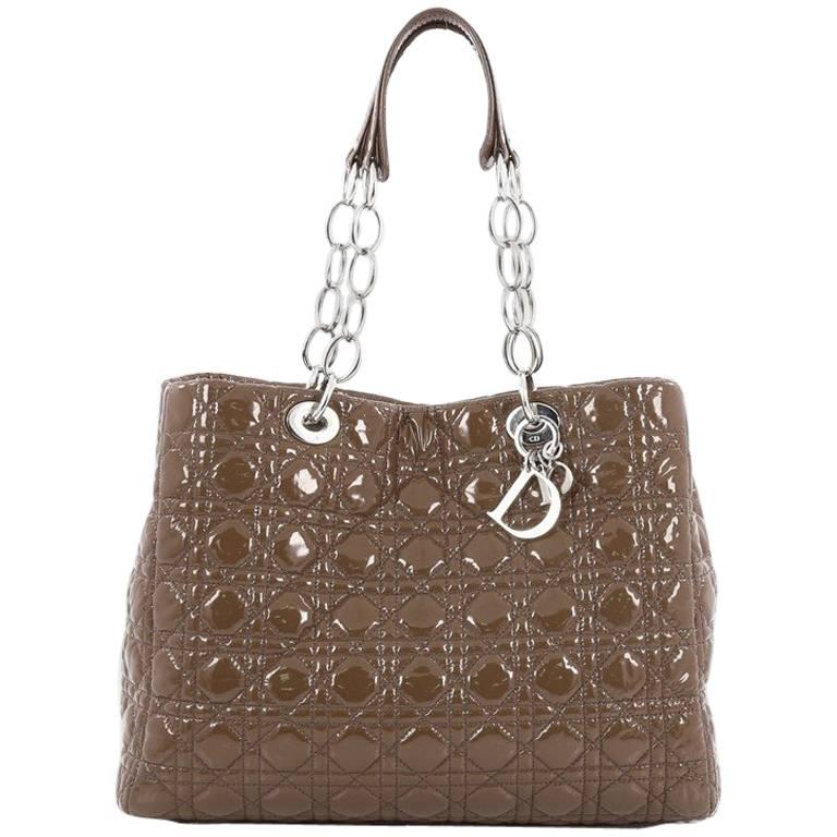 Christian Dior Soft Chain Tote Cannage Quilt Patent Large