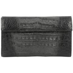 Nancy Gonzalez Flap Clutch Crocodile Small 