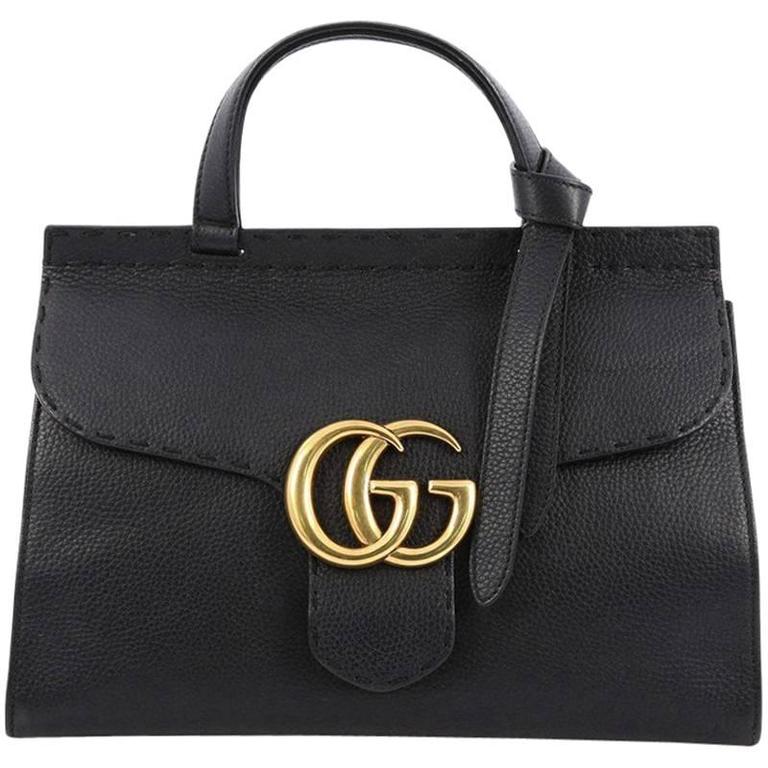Gucci Marmont Top Handle Bag Leather Small at 1stDibs | gucci top ...