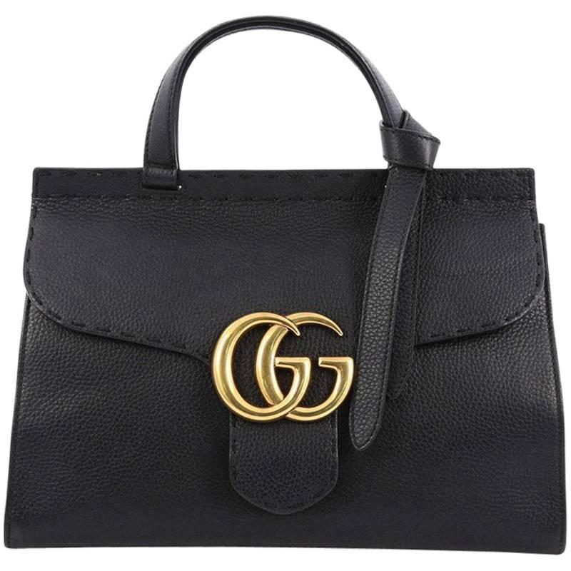 Gucci Marmont Top Handle Bag Leather Small