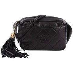 Chanel Vintage Camera Tassel Bag Quilted Leather Small