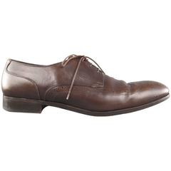 Men's SALVATORE FERRAGAMO Size 11 Brown Perforated Leather Lace Up
