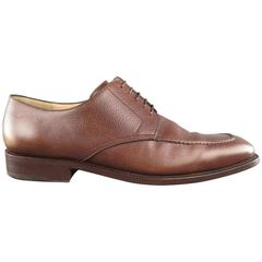 Men's SALVATORE FERRAGAMO Size 11 Brown Textured Leather Split Toe Lace Up