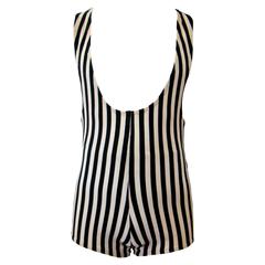 Vintage Gianfranco Ferre Striped Stretch Mens Swimsuit