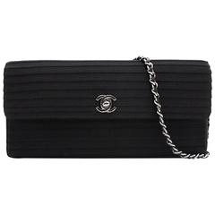 Chanel Black Flapbag Striped Fabric 