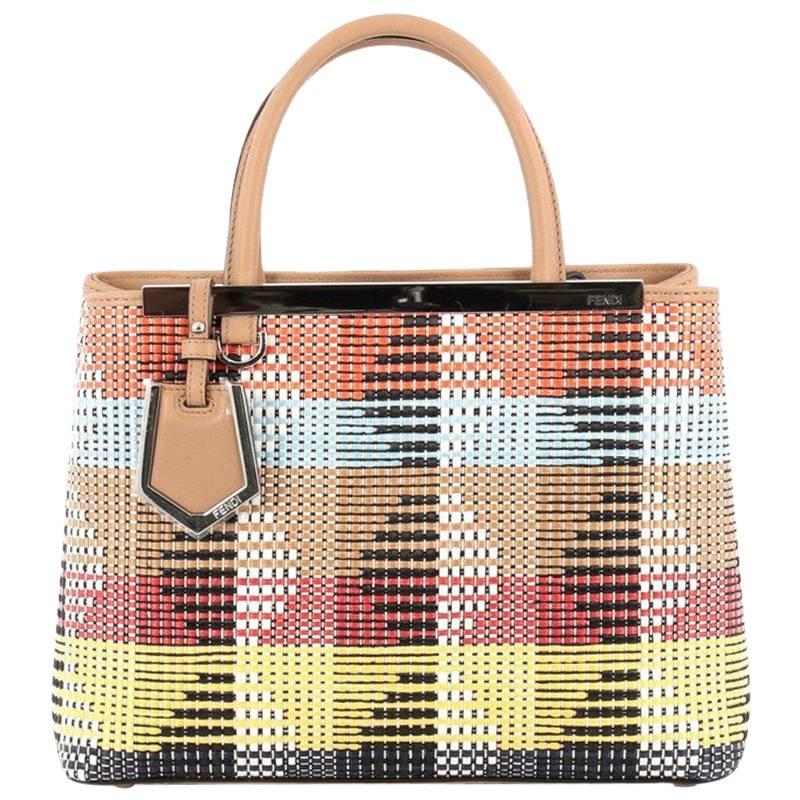 Fendi 2Jours Handbag Woven Raffia Petite