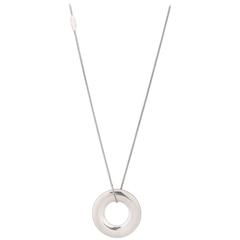 EMILIO PUCCI Long Silver O-Ring Pendant Statement Necklace RARE 4