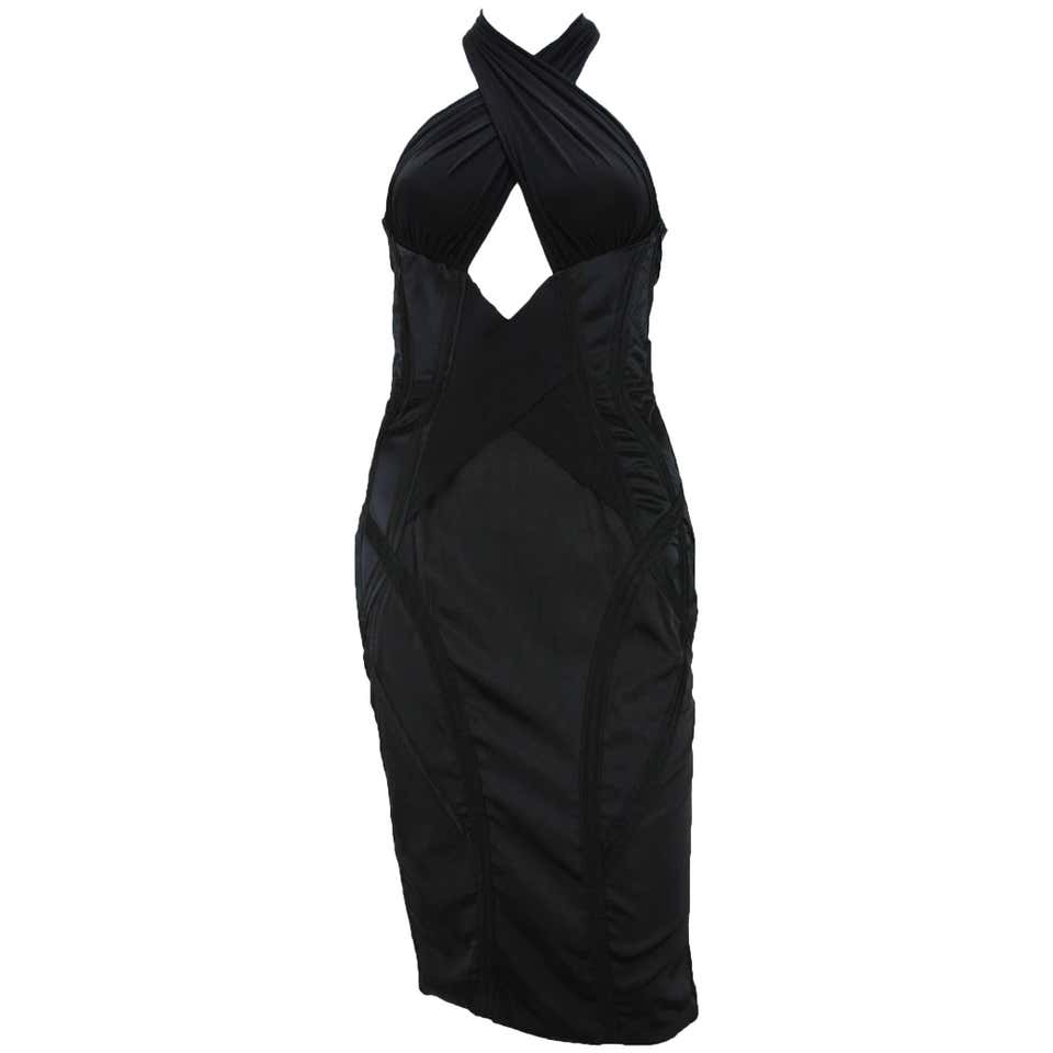 TOM FORD for GUCCI Runway F/W 2003 Collection Black Corset Dress It 42 ...
