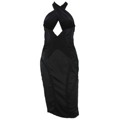 TOM FORD for GUCCI Runway F/W 2003 Collection Black Corset Dress It 42 - US 6 9