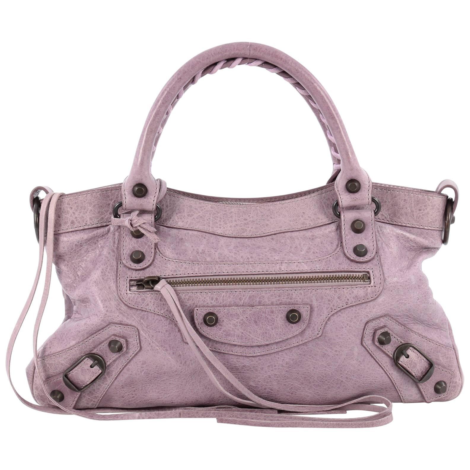 Balenciaga First Classic Studs Handbag Leather