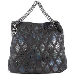 Chanel Soft and Chain Hobo Quilted Python Large