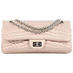 Chanel Reissue 2.55 Handbag Crocodile Quilted Satin 225
