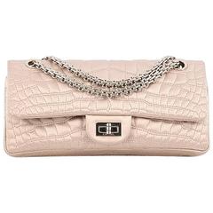 Chanel Reissue 2.55 Handbag Crocodile Quilted Satin 225