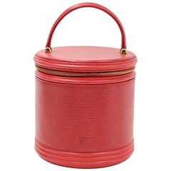Louis Vuitton Cannes Red Epi Leather Vanity Hand Bag