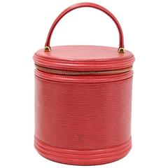 Louis Vuitton Cannes Red Epi Leather Vanity Hand Bag 