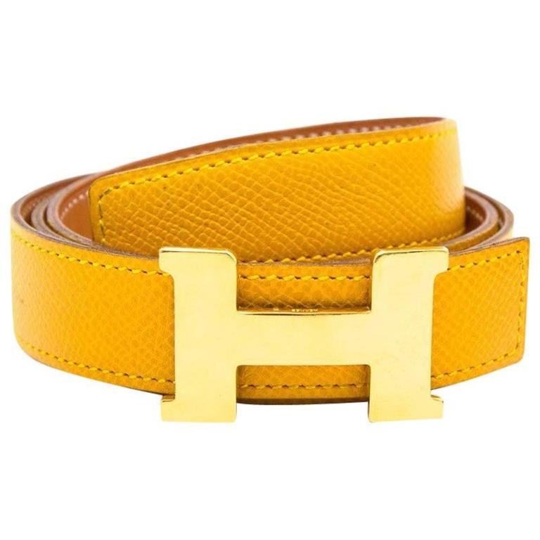 Hermès Ochre Constance H 28mm Belt at 1stDibs