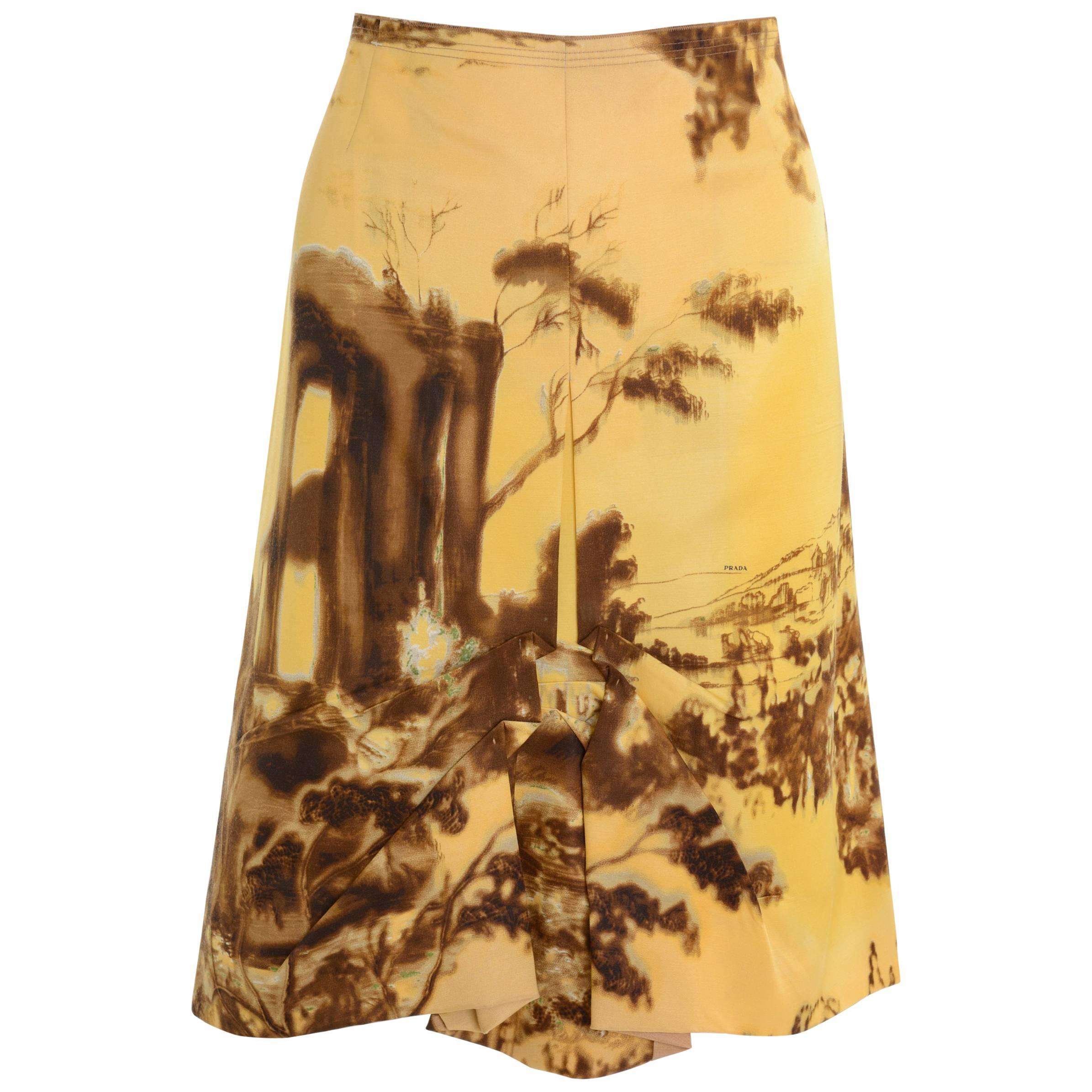 PRADA Landscape Print Skirt