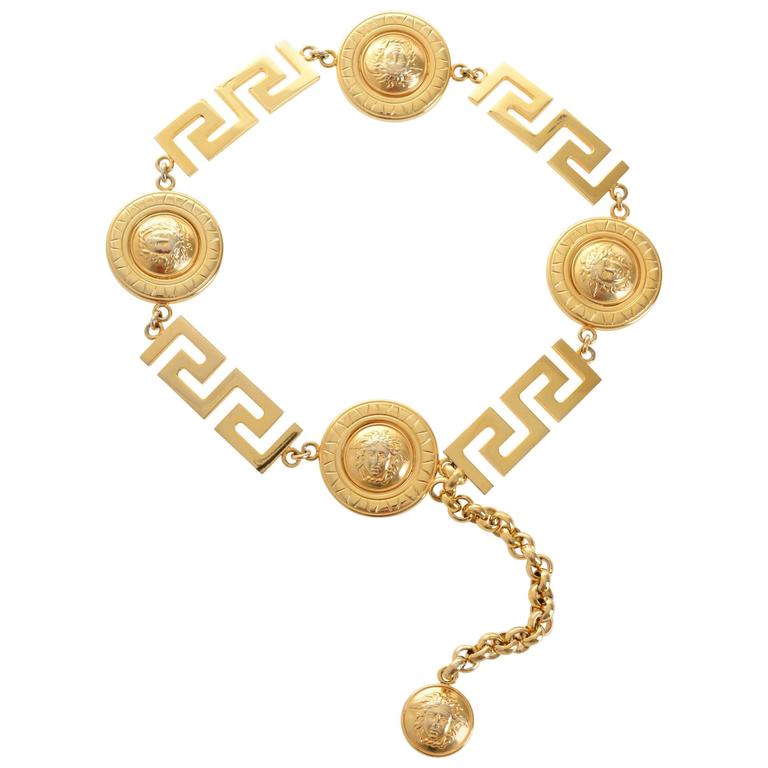 1990s Gianni Versace Medusa Gold Chain Belt at 1stDibs | versace gold chain  belt, versace chain belt gold