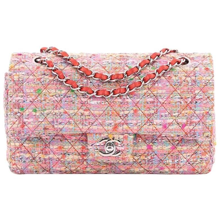 chanel multicolor tweed bag