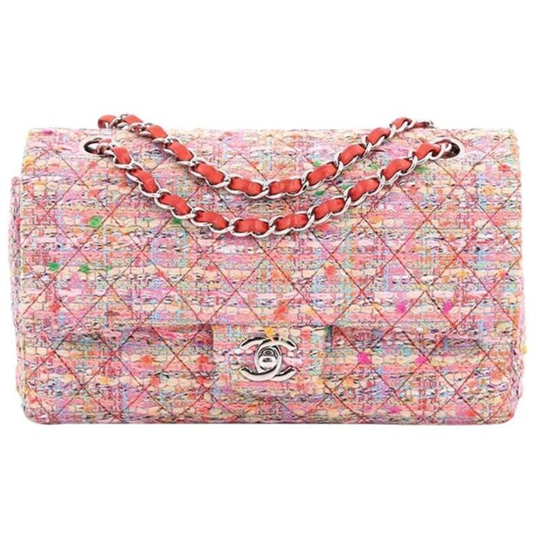 Chanel Multicolor Woven New Classic Double Flap Jumbo