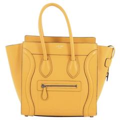 Celine Luggage Handbag Grainy Leather Micro